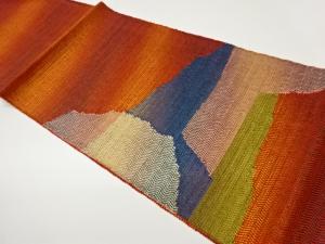 紙布抽象模様織出し夏用名古屋帯